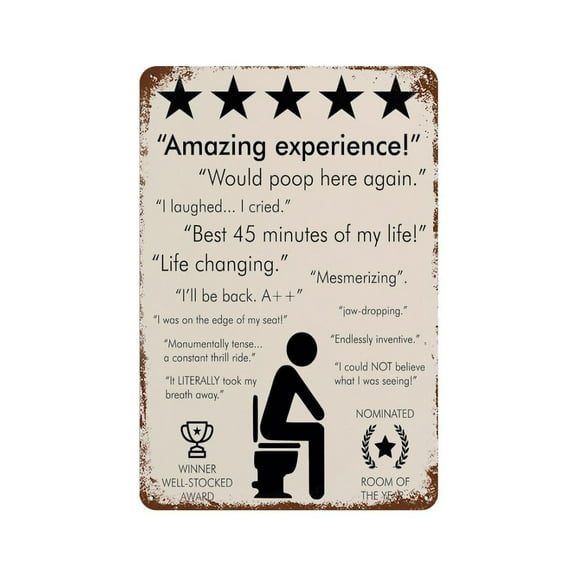 Vintage Iron Hanging Plate Vertical Funny Bathroom Art Tin Sign Vintage Metal Signs Office Living Room Bar Coffee Shop Wall Art Decorative 8x12inch