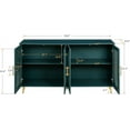 thumbnail image 2 of 59.8'' Rectangular Storage Cabinet Wood TV Stand with 4 Glass Doors Adjustable Shelves Gilded Iron Legs for Living Room Kitchen (Antique Blue), 2 of 9