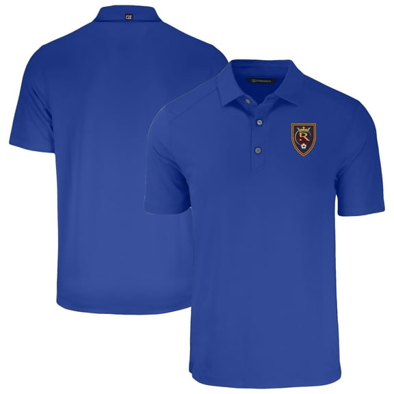 Men's-Cutter & Buck  Blue Real Salt Lake Forge Eco Stretch Recycled Polo