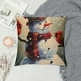 thumbnail image 2 of Orinice Snowman Cardinal Bird Graphic Decorative Throw Pillow Cover High-Quality Winter Soft and Durable 1PC 24x24in, 2 of 5