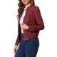 thumbnail image 4 of Chaqueta de moto ligera con cuello alzado y cierre para mujer INSPIRE CHIC L Burdeos, 4 of 8