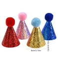 thumbnail image 3 of Puppy Birthday Hat Unique Glittering Elegant Party Hat for Small Dog Hat Pet Christmas Costume Furry Brimmed, 3 of 8