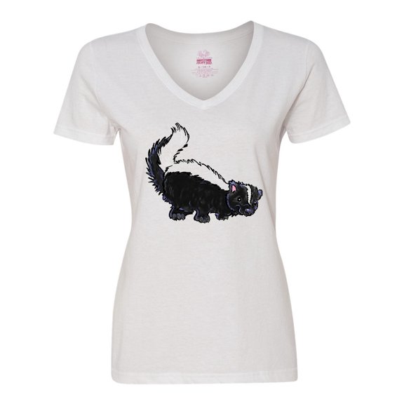 Inktastic Animals Cute Skunk Women's V-Neck T-Shirt