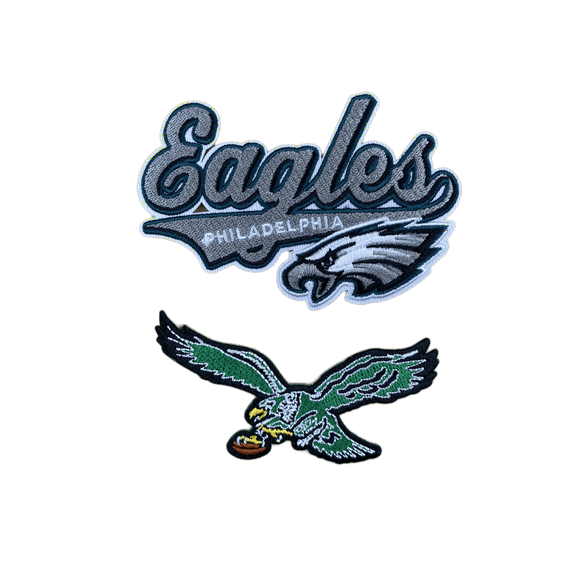 Set Of 2 Philadelphia Eagles VINTAGE Embroidered Iron On Patch Embroidery 4”