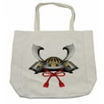 thumbnail image 1 of Japanese Shopping Bag, Pattern of Classic Japanese Kabuto Custom Medieval Period, Eco-Friendly Reusable Bag for Groceries Beach and More, 15.5" X 14.5", Cream, by Ambesonne, 1 of 2
