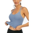 thumbnail image 5 of SHCKE Women Medium Support Cross Back Sport Bras Wirefree Yoga Workout Fitness Camisole Crop Top with Removable Cups, 5 of 6
