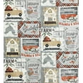 thumbnail image 7 of Serafina Home Fall Decor Farmhouse Flannel Vinyl Tablecloth: Country Rustic Farm to Table Pickup Truck Plaids Rooster Vintage Signs, Grey Orange Beige Ivory Design 52" x 90", 7 of 7