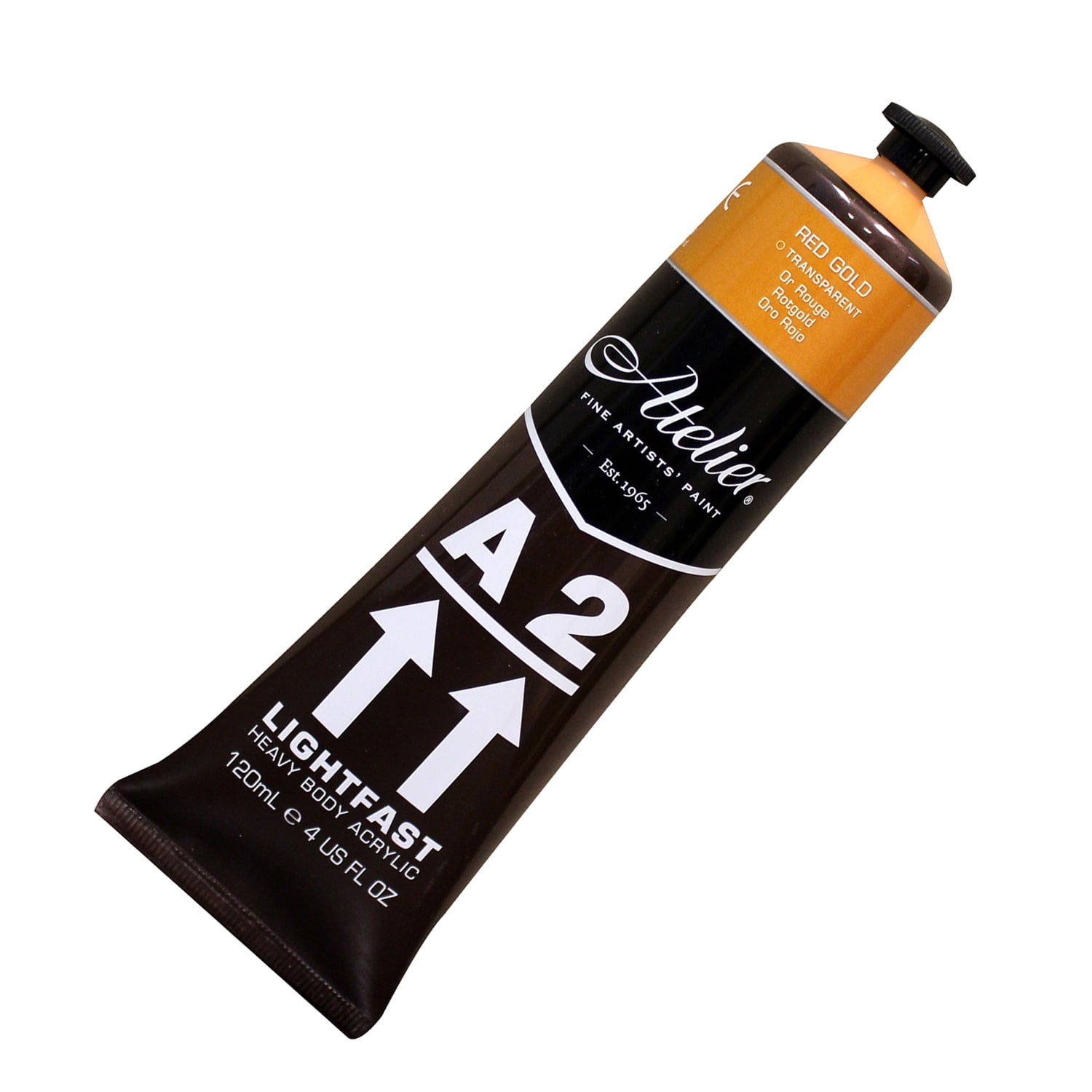 Atelier A2 Heavy Body Lightfast Artist Acrylic, 4 oz., Red Gold, Pack of 3