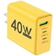 thumbnail image 1 of Cargador de Pared USB DashYellow 1 Pza 3 Puertos USB 5V 2.4A Max 40W 100-240V 50-60Hz Amarillo., 1 of 1