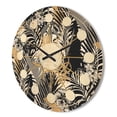 thumbnail image 3 of Designart 'Retro Golden Foliage II' Mid-Century Modern Wood Wall Clock, 3 of 5