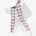thumbnail image 4 of Girls Baby and Toddler Capris Leggings Full Length Pants Girls Heart Printed Pants High Waist Stretchy Soft Tights Kids Summer Leggings for School Wearing Pinks 7 Years, 4 of 5