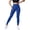 Blue, variant on Women's Solid Color High Waist Tummy Control Yoga Leggings Seamless Butt Lifting Pants for Gym Pilates(Green,L)