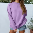 thumbnail image 2 of Resicozy Women's Oversized Sweatshirt Cute Crewneck Long Sleeve Loose Pullover Tops Fall Fashion Sweatshirts Light Purple L, 2 of 6