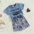 thumbnail image 5 of Godderr Toddler Boys Casual Top Lace-Up Shorts 2-Piece Printed Short Sleeve T-Shirt + Drawstring Shorts Casual Sports Wear 2-3Y, 5 of 5