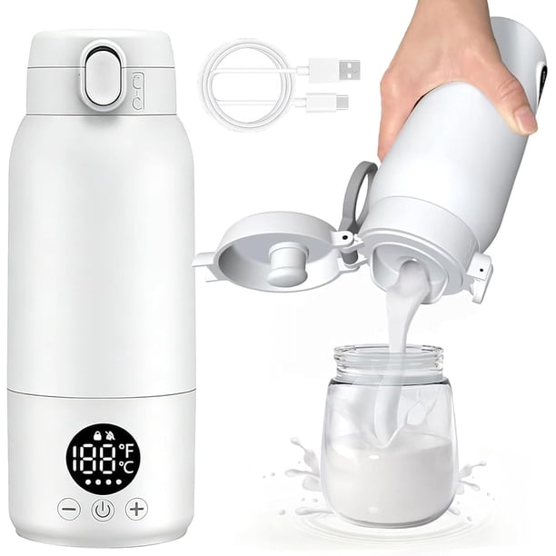 COSENGA Calentador de Biberones Portátil, Calentador de Botellas Portátil de 17 Onzas con Modos de Calentamiento Dual para Leche Materna y Fórmula de Agua, Control de