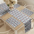 thumbnail image 2 of Ambesonne Teal Table Runner & Placemats, Ottoman Style Floral Art, Placemat 4 pcs + Runner 14"x90", Red Teal, 2 of 2