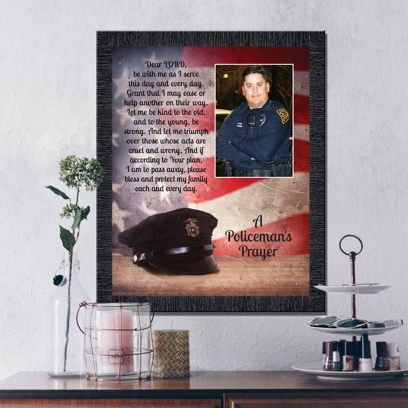 Policeman's Prayer, Picture Frame Gifts Men Police Officer, Gifts Cops