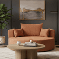 thumbnail image 6 of Chenille Swivel Accent Barrel Chair with 3 Removable Pillows (Orange), 6 of 13