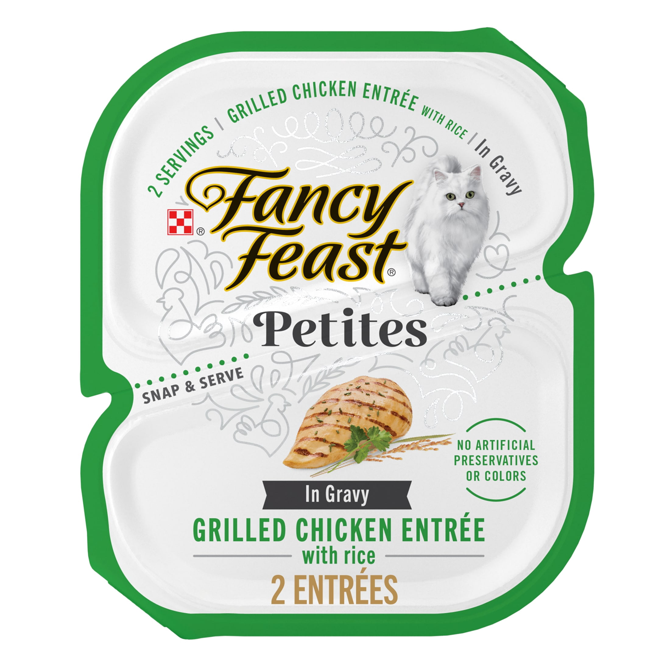 (24 pack) Purina Fancy Feast Petites Grilled Chicken Entrée With Rice In Gravy Gourmet Wet Cat Food Pate
