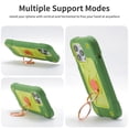 thumbnail image 6 of for iPhone 12 mini Case with Ring Stand, Heavy Duty Military Grade Rugged Shockproof Silicone Rubber Magnetic 360 Ring Kickstand Holder Case for Women Girls For iPhone 12 mini, Green Yellow, 6 of 6