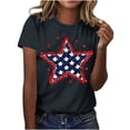 thumbnail image 7 of Cavosen Women Shirts Short Sleeve Crew Neck 4th of July Patriotic Tee Red White and Blue Graphic Shirt Summer Basic Tops, 7 of 7