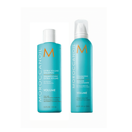 Moroccanoil Extra Volume Shampoo, 250 ml plus Volumizing Mousse 250 ml DUO