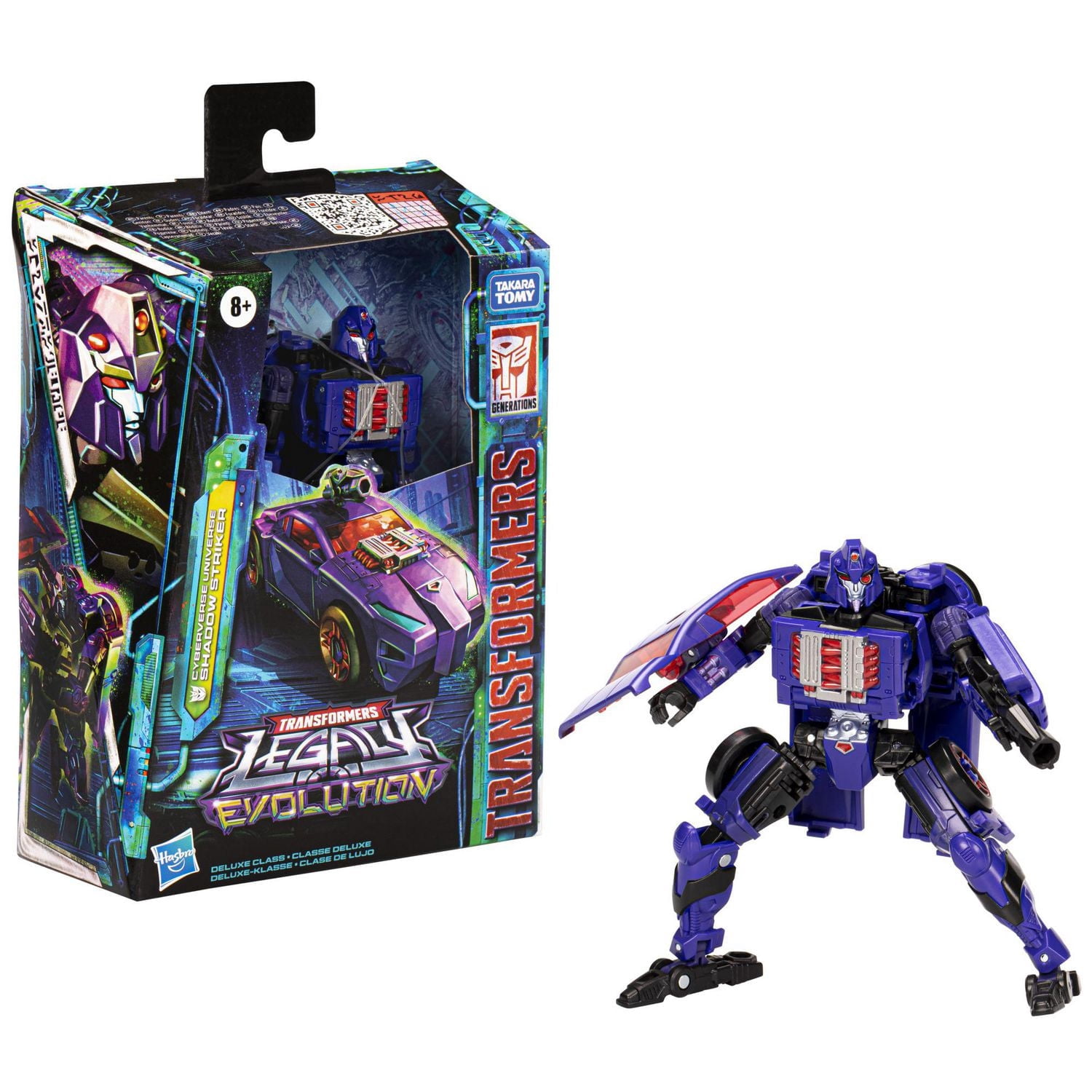 Transformers Generations Legacy Evolution, figurine Cyberverse Universe Shadow Striker classe Deluxe de 14 cm, pour filles et garçons, à partir de 8 ans