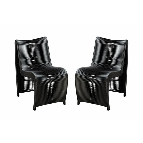 Boraam Loreins Outdoor Patio Chairs, Set of 2 - Black