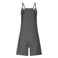 thumbnail image 5 of Yuanlook Women's Casual Rompers,Sleeveless Jumpsuits Loose Strap Shorts Overalls Trendy Outfits with Pockets - Dark Gray - XL, 5 of 8