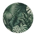 thumbnail image 4 of PIKWEEK Waterproof Resistant Fabric Tropical Palm Leaves Green Tropical Palm Round Tablecloth White, 4 of 8