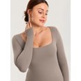 thumbnail image 2 of Long Sleeve Maternity Tops Square Neck Pregnancy Basic Shirts Soft Casual Tee, 2 of 5