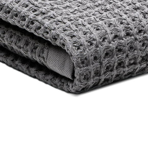 Sutera - Toalla Tipo Gofre De Hilo Plateado California - Algodón Pima Cultivado De Secado Rápido, Ultra Suave, Ligero Y Absorbente - Diseño De Tejido Tipo Gofre - Toalla De Lujo (Gris Baño) 31"X57""