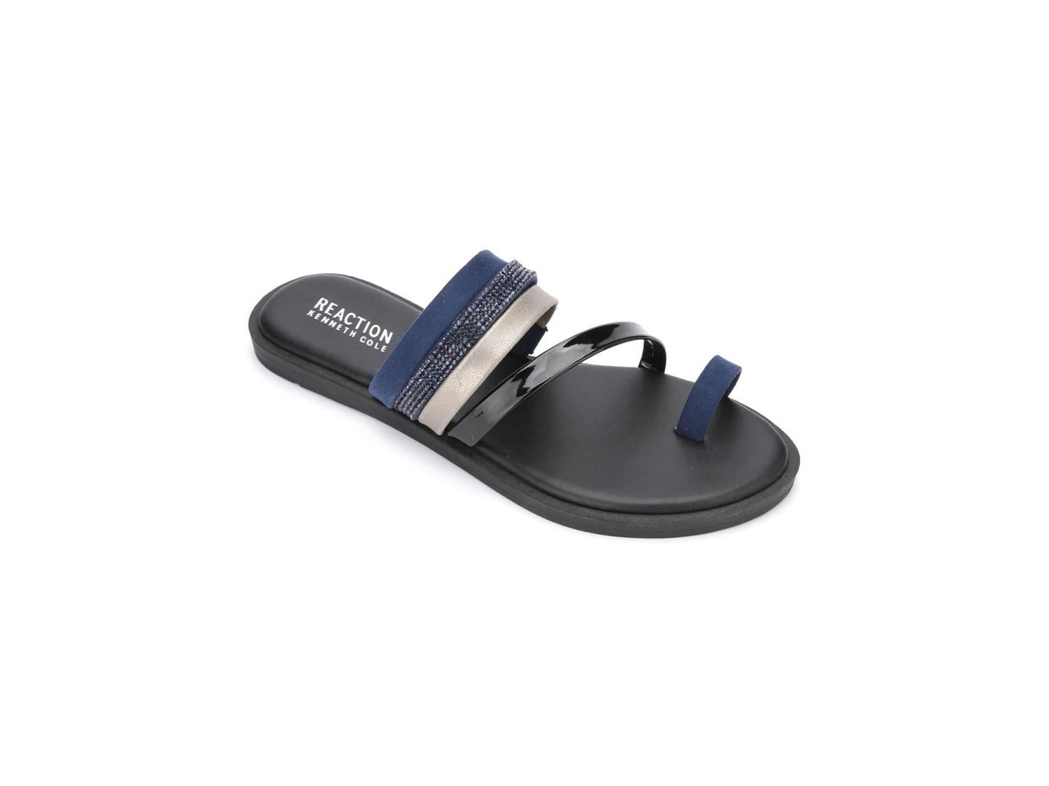 Kenneth Cole Reaction Women's Spring Toe-Loop Jewel Flat Sandals - Navy - Size 8.5M