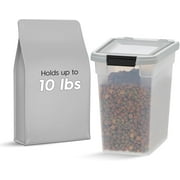 IRIS USA 10 Lbs/12.75 Qt WeatherPro Airtight Pet Food Storage Container, for Dog Cat Bird and Other Pet Food Storage Bin, Clear/Gray