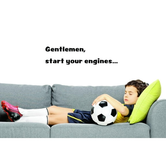 Custom Decals Gentlemen, Start Your Engines... Wall Art Size: 12 X 30 Inches Color: Black