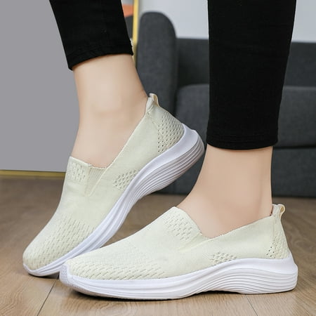 

XIAQUJ Women Sneakers Fashionable Simple and Pure Color Mesh Breathable Comfortable Thick Soled Non Slip and Lightweight Casual Shoes Women s Fashion Sneakers Beige 7(38)