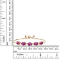 thumbnail image 2 of Gem Stone King 8.51 Ct Pink Created Sapphire E-F Lab Grown Diamond 18K Rose Gold Plated Silver Bracelet for Women, 2 of 2