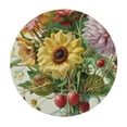 thumbnail image 4 of nygtbtfer Flower Floral Round Fitted Tablecloth, Sunflower Poppy Barley Round Table Cloth with Elastic Edged,  Wipeable Table Cover Fits Tables 42-46, 4 of 8