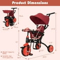 thumbnail image 7 of Infans 6-in-1 Foldable Baby Tricycle Toddler Bike Stroller W/Adjustable Push Handle Red, 7 of 7