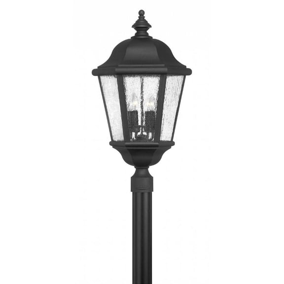 4 Light Extra Large Outdoor Low Voltage Post or Pier Mount Lantern in Traditional Style 15 inches Wide By 27.75 inches High-Black Finish-E12