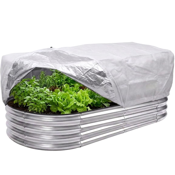 EBaokuup Raised Bed Frost Cover with Aluminum Liner, Insulated Plant Blanket with Drawstring for 4 x 2 x 1 Ft Garden Beds