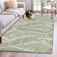 thumbnail image 3 of Abstract Palm Leaf Area&nbsp;Rug 4x6ft Green Tropical Plant Modernism Non-Slip&nbsp;Washable Square&nbsp;Rugs Soft Felt Indoor Floor Mat for Bedroom Kitchen Living Room Bathroom, 3 of 9