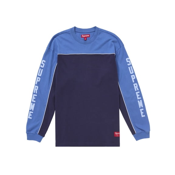 Supreme Men's Paneled Piping L/S Top Navy, from StockX