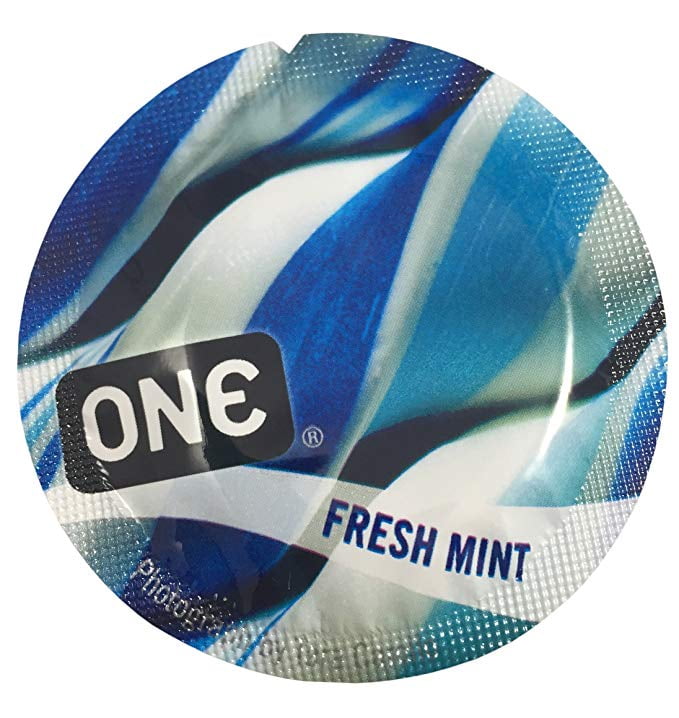 ONE Fresh Mint + Silver Lunamax Pocket Case, Premium Lubricated Flavored Latex Condoms-24 Count