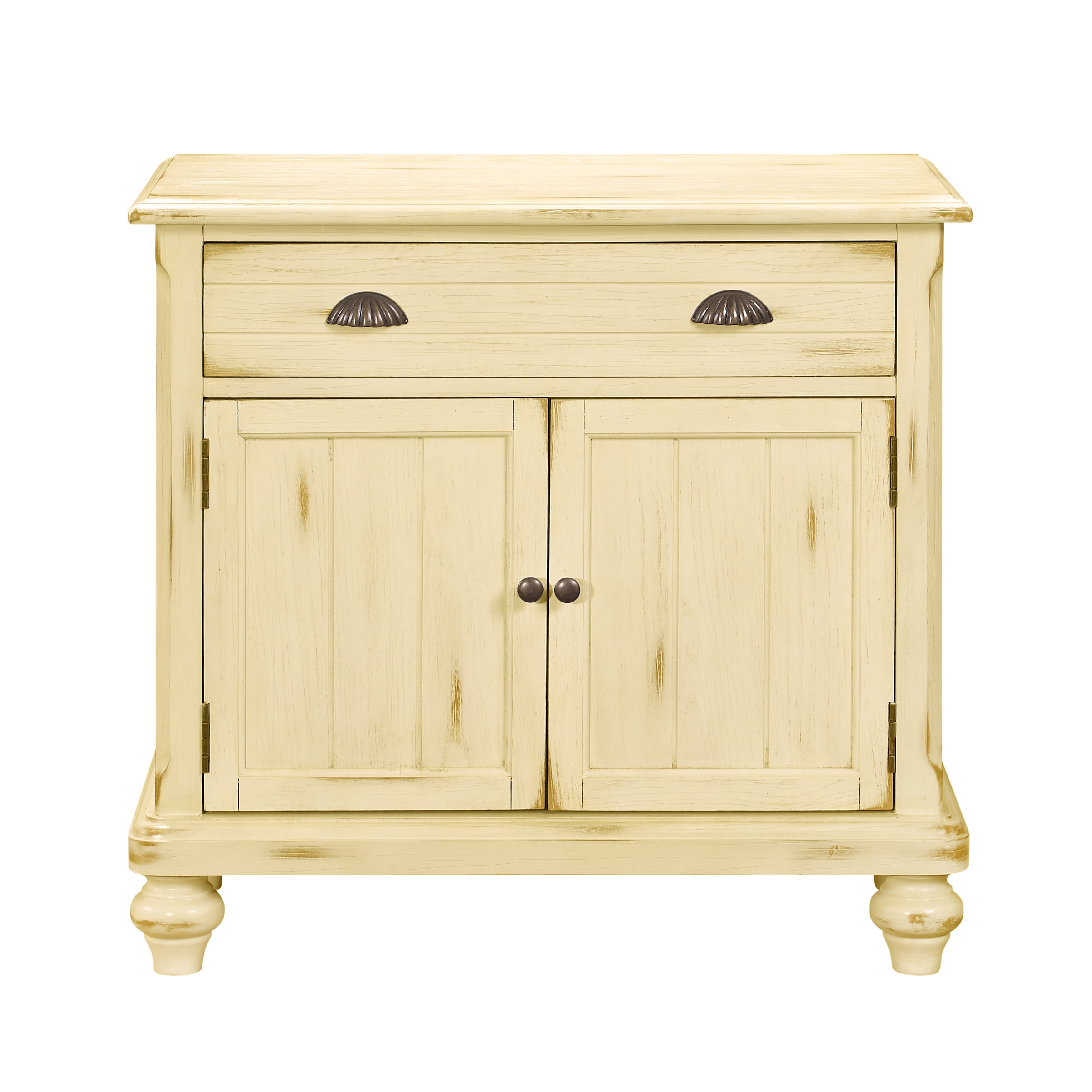 HomeFare Country Door Chest in Buttercream Yellow