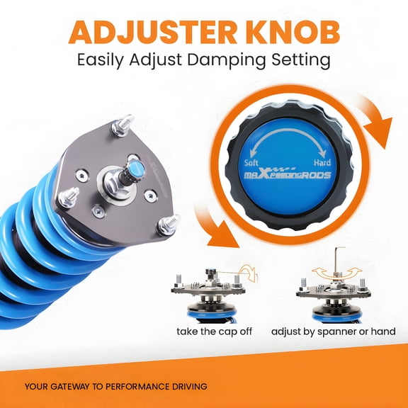 maXpeedingrods Coilover for Infiniti Q50 2014-2023 RWD, 24 Levels Damper Adjustable Coilovers Suspension Kit Strut, Height Adjustable Shock Absorber Struts, T6 Upgraded Coilovers Lowering Kits Blue