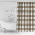 thumbnail image 2 of Pastoral Style Shower Curtain, 60" x 72", Light Brown Lattice Waterproof Bathroom Curtain Washable Shower Curtain Set with 12 Hooks, 2 of 6