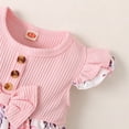 thumbnail image 7 of kpoplk Baby Girl 1st Birthday Outfit Bubble Romper Sweatshirt Short Sleeve Bodysuit T-Shirt Fall Clothes Size 6-12 Months,Pink, 7 of 7