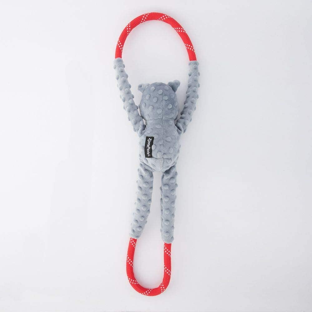 ZippyPaws  Rope Tugz Squeaker Dog Toy, Grey Koala - Large