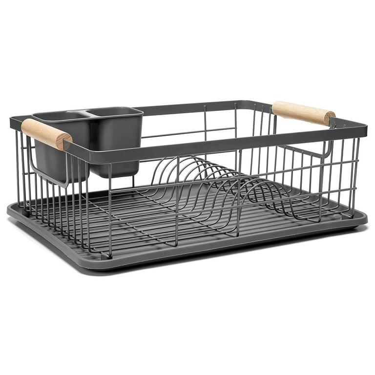 Grey and online bamboo dish drainer